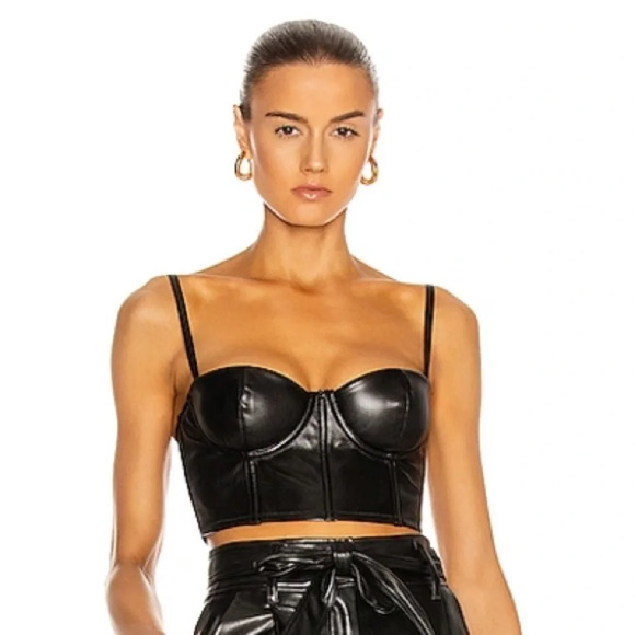 🆕 Olivaceous faux leather bralette SZ SM - Picture 1 of 5